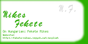 mikes fekete business card